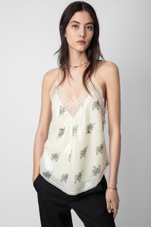 ZADIG ET VOLTAIRE - CHRISTY SEQUINS FLOWERS MASTIC WAS $639