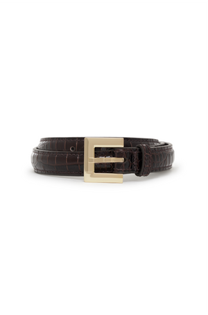 ANINE BING - NICOLA BELT DARK BROWN EMBOSSED