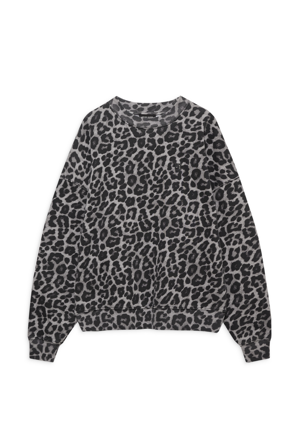 ANINE BING - MILES SWEATSHIRT GREY LEOPARD