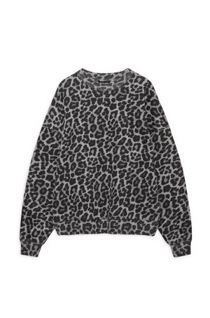 ANINE BING - MILES SWEATSHIRT GREY LEOPARD