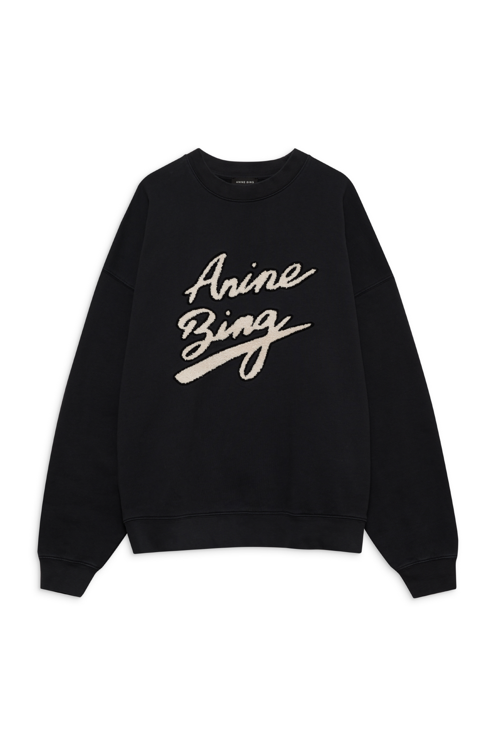 ANINE BING - MILES SWEATSHIRT CHENILLE SIGNATURE BLACK