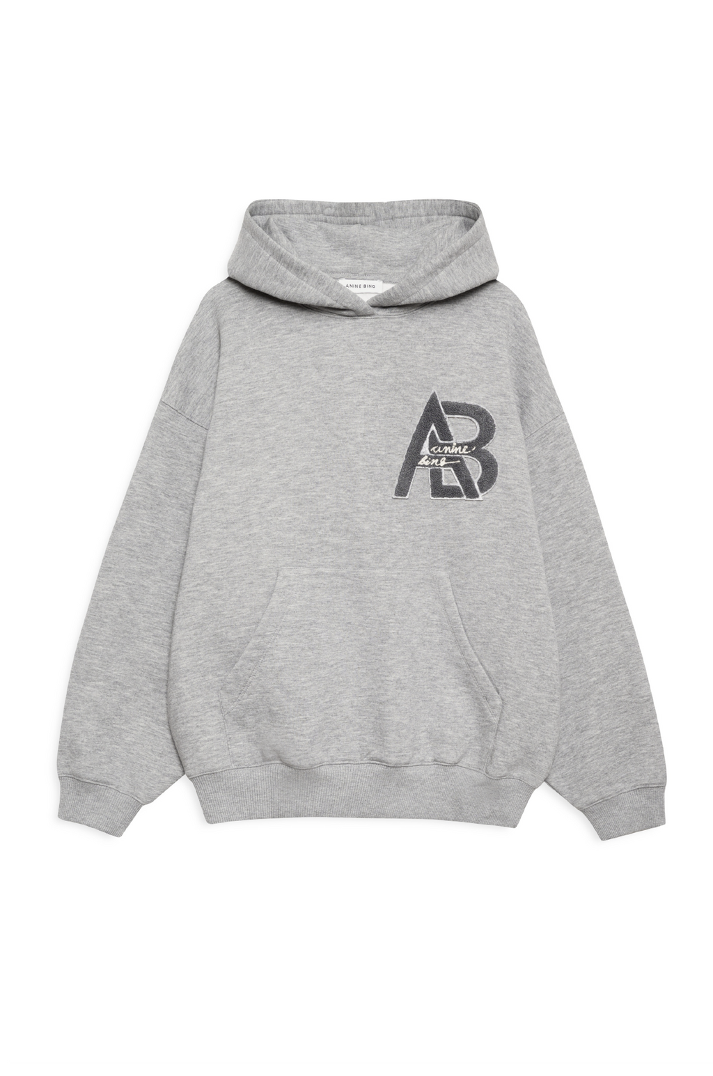 ANINE BING - JACI HOODIE LETTERMAN HEATHER GREY
