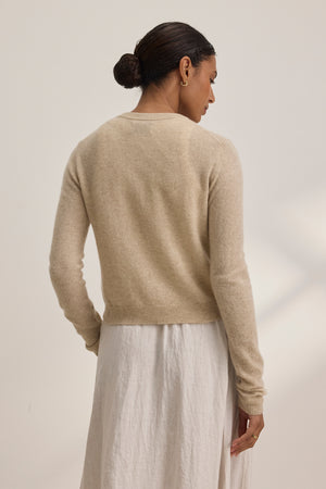 VELVET - CHRICHET OAT CASHMERE CARDIGAN