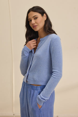 VELVET - CHRICHET SKY CASHMERE CARDIGAN