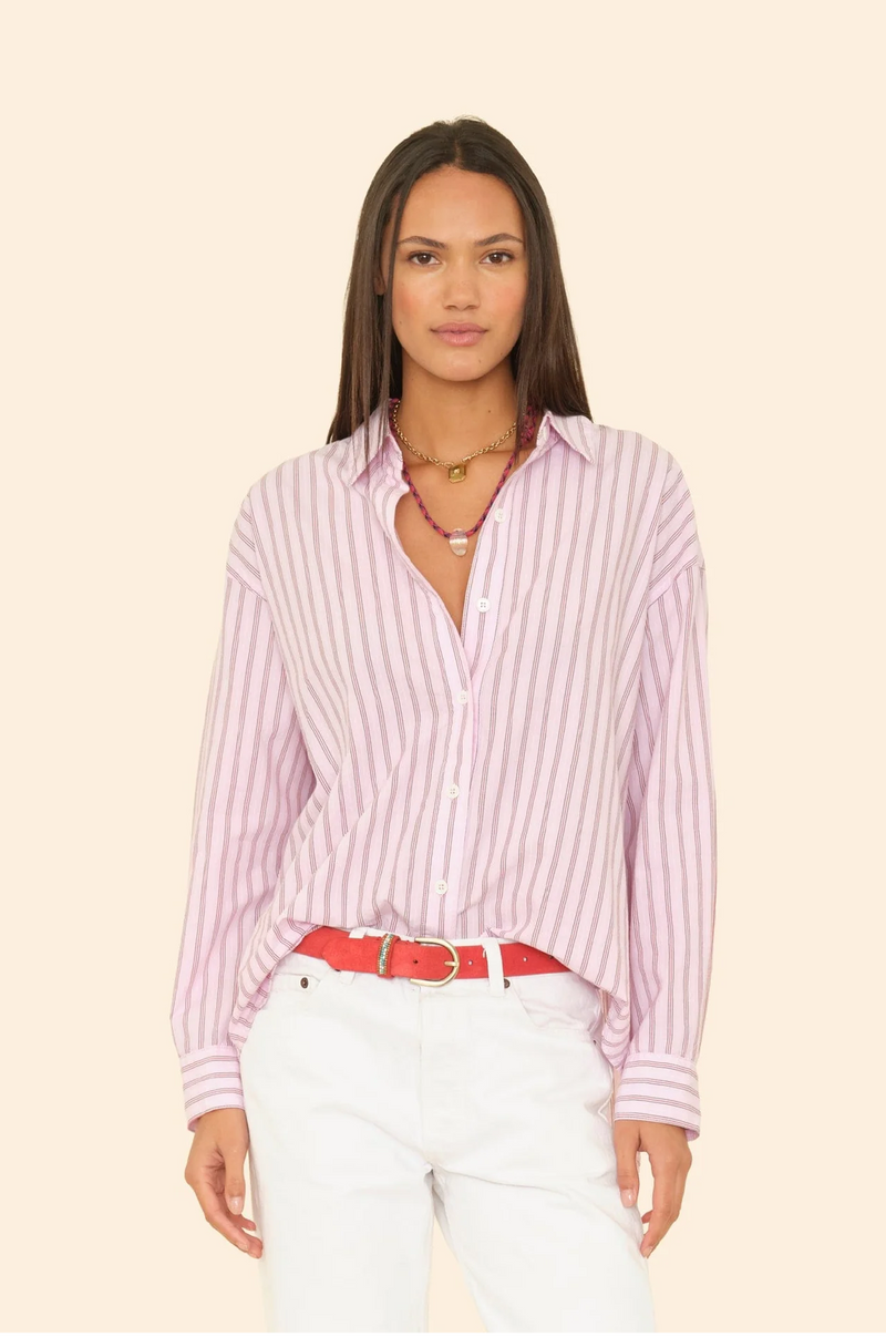 XIRENA - HAYVEN SHIRT BLUSH CHERRY STRIPE