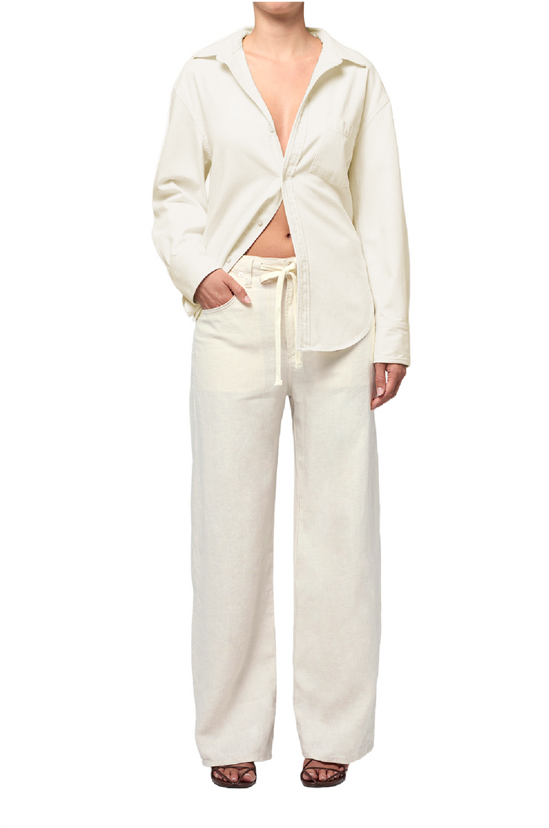 CITIZENS OF HUMANITY - BRYNN LINEN DRAWSTRING TROUSER IN VANILLA