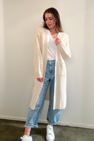 CRUSH - ELECTRIC MAXI CARDIGAN CREAM