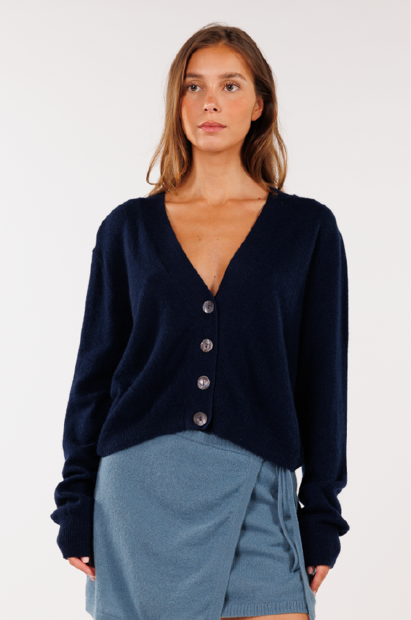 CRUSH - ACAI FITTED CARDI NAVY