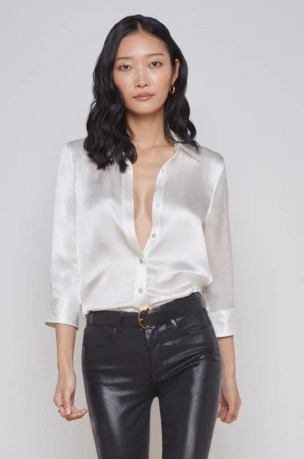 L 'AGENCE - DANI SILK BLOUSE IVORY