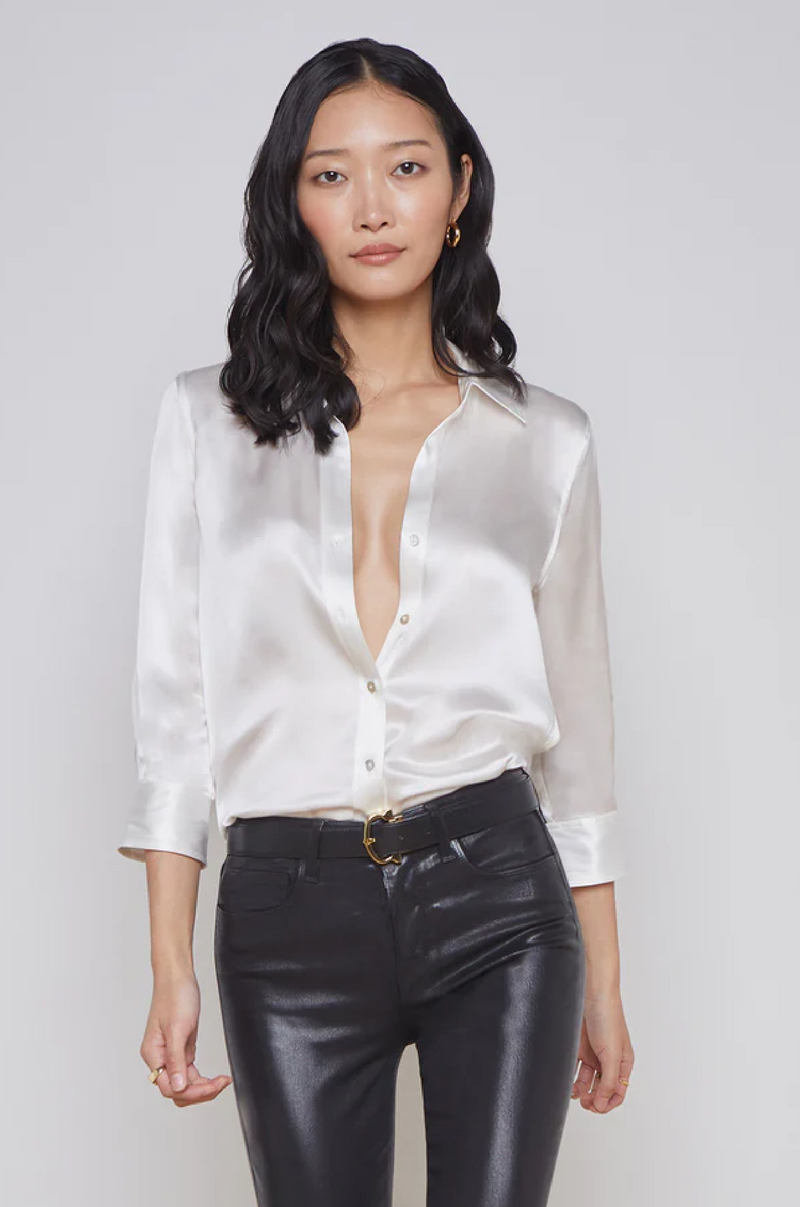L 'AGENCE - DANI SILK BLOUSE IVORY
