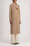 HARRIS WHARF LONDON - MILITARY COAT PRESSED WOOL TAN