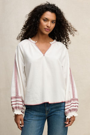 VELVET - EMBROIDERED POPLIN CREAM