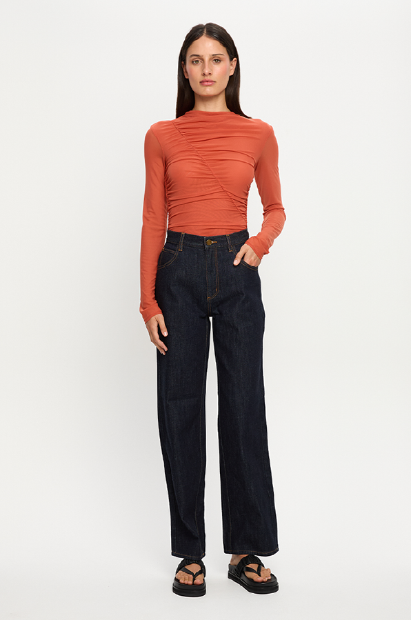 KIVARI - DYLAN MESH TOP RED