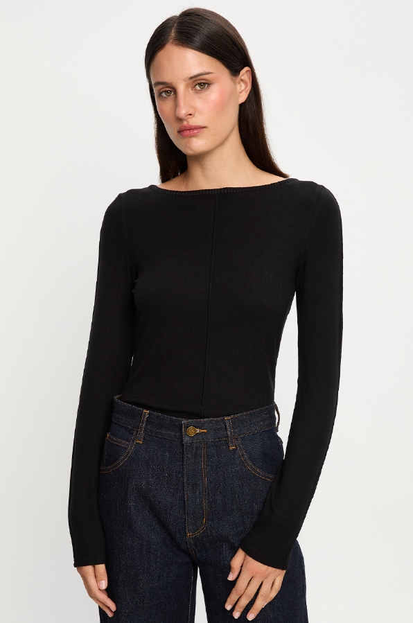 KIVARI - QUINN KNIT TOP BLACK