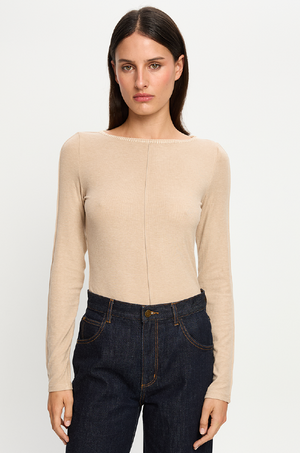 KIVARI - QUINN KNIT TOP TAUPE