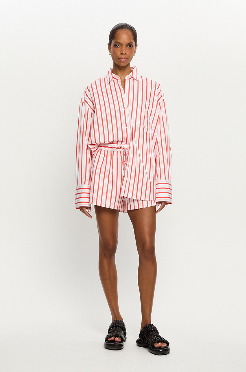 KIVARI - MADDIE SHIRT RED STRIPE