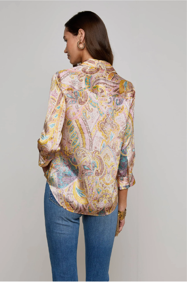 L 'AGENCE - DANI 3/4 SLEEVE BLOUSE PAISLEY