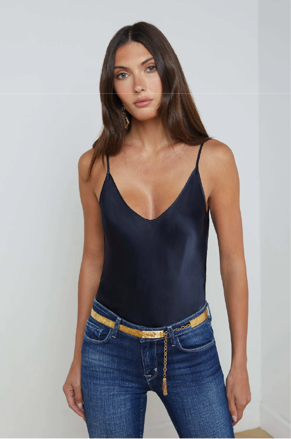 L 'AGENCE - LEXI SILK CAMISOLE MIDNIGHT