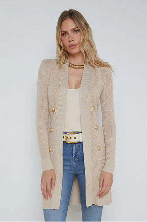 L 'AGENCE - NOE DOUBLE BREASTED CARDI PECAN