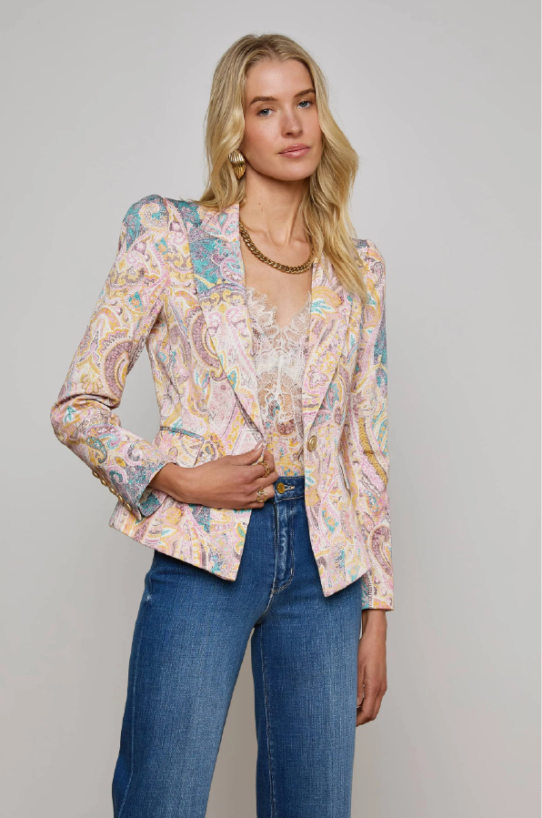 L 'AGENCE - KAISLEY BLAZER MULTI WESTERN PAISLEY