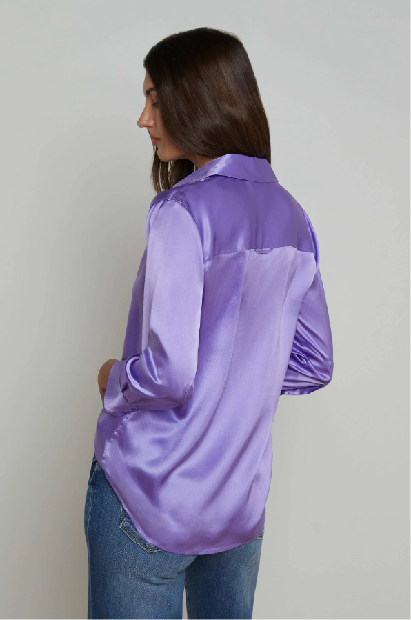 L 'AGENCE - DANI SILK BLOUSE ELECTRIC PURPLE