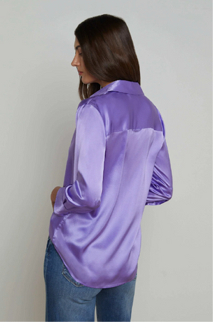 L 'AGENCE - DANI SILK BLOUSE ELECTRIC PURPLE