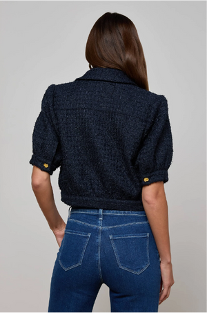 L 'AGENCE - COVE CROP SHIRT MIDNIGHT