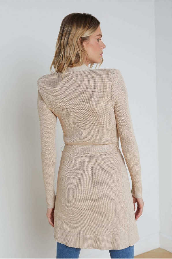 L 'AGENCE - NOE DOUBLE BREASTED CARDI PECAN