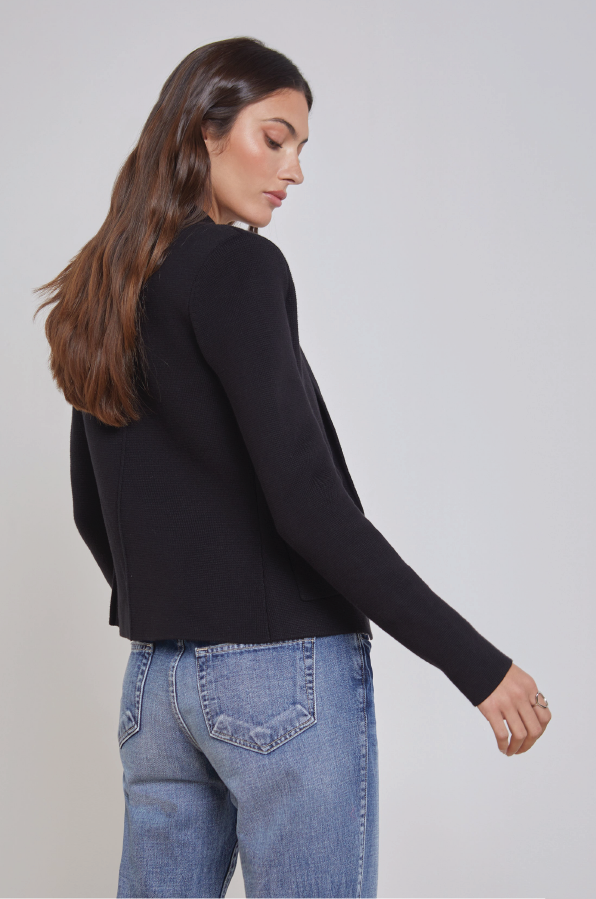 L'AGENCE - SOFIA KNIT BLAZER BLACK