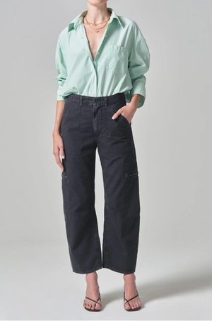 CITIZENS OF HUMANITY - MARCELLE LOW SLUNG WASHED BLACK CARGO