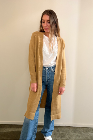 W.CASHMERE - MAYA DUSTER CARDIGAN CAMEL