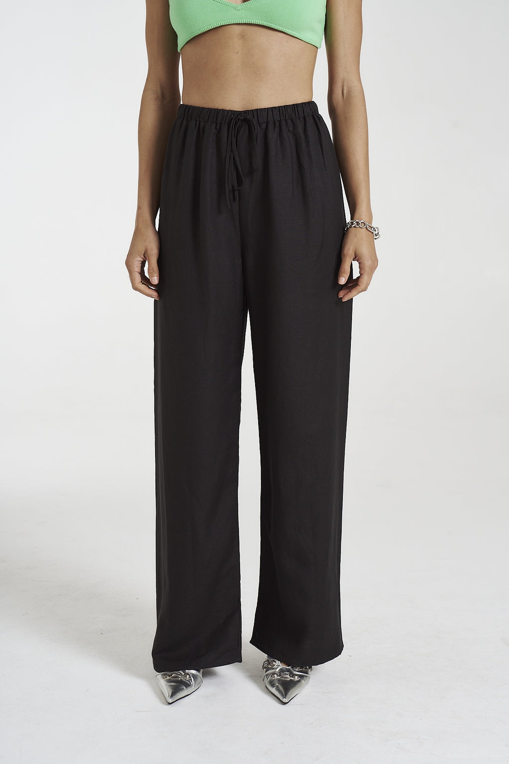 SUMMI SUMMI - MIDNIGHT BLACK LINEN PANTS