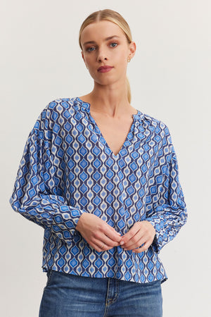 VELVET - KAREN MOROCCO PRINT BLOUSE