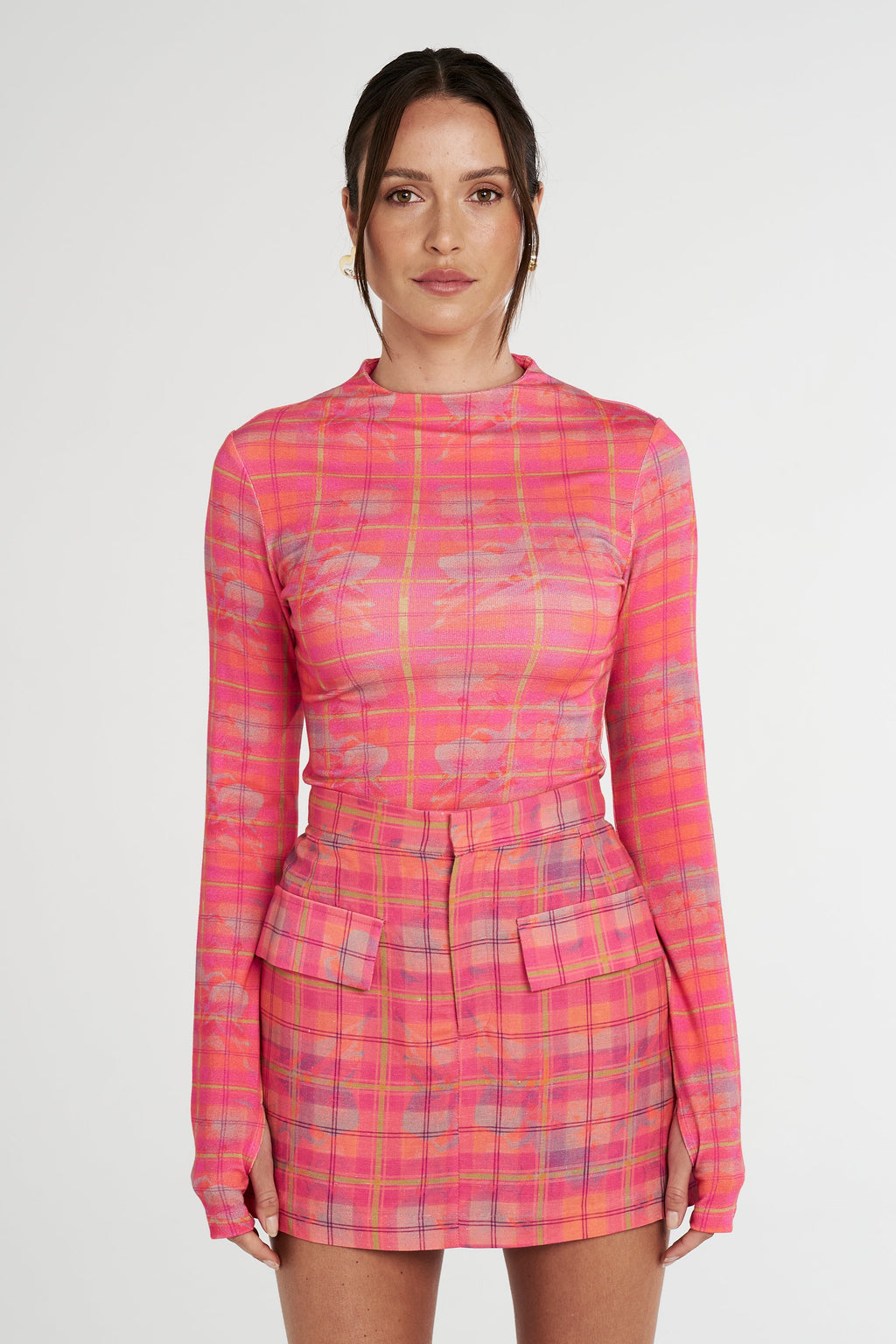SUMMI SUMMI - NEON PLAID SKIVVY