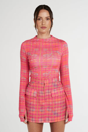 SUMMI SUMMI - NEON PLAID SKIVVY