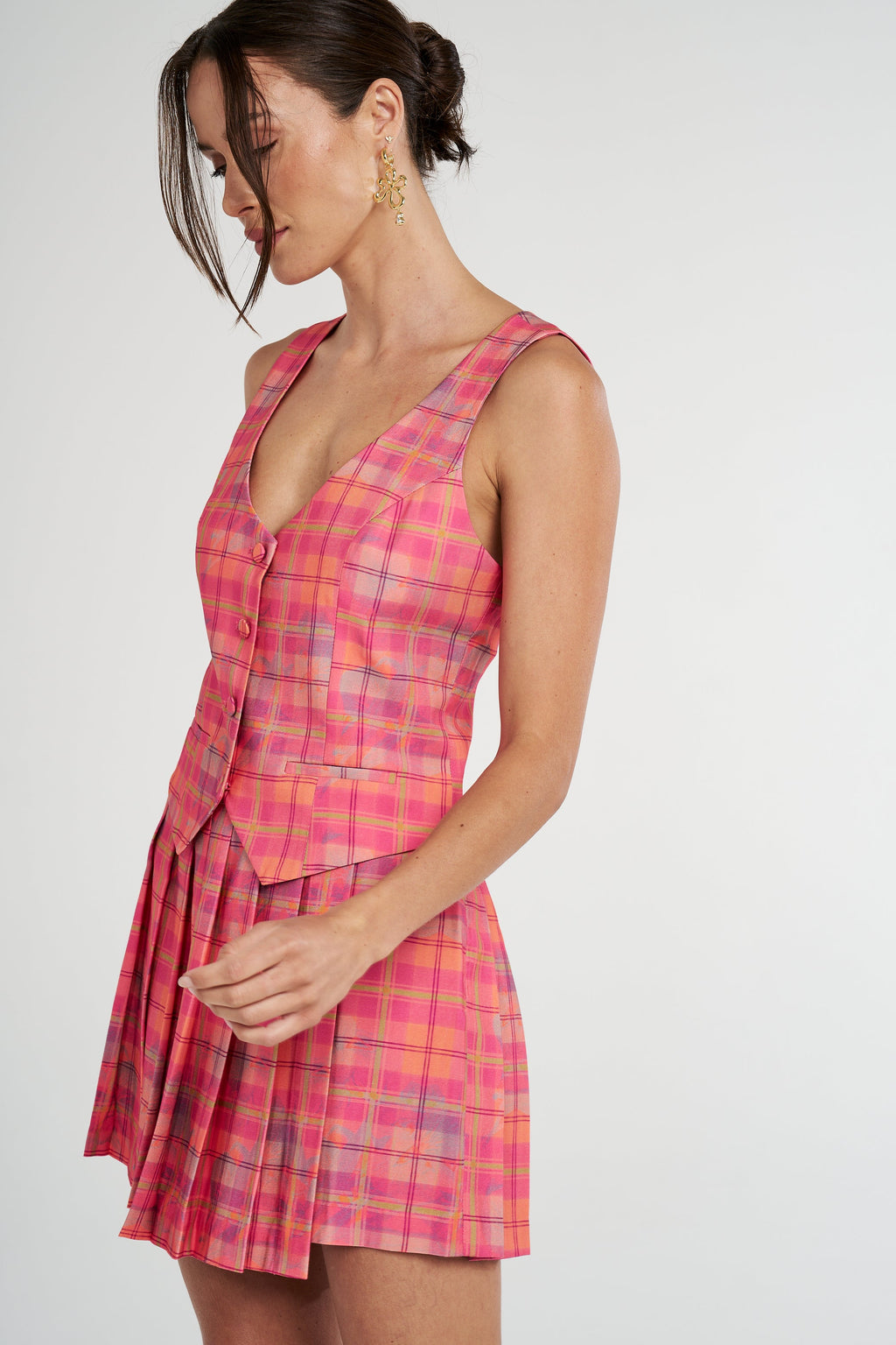 SUMMI SUMMI - NEON PLAID VEST
