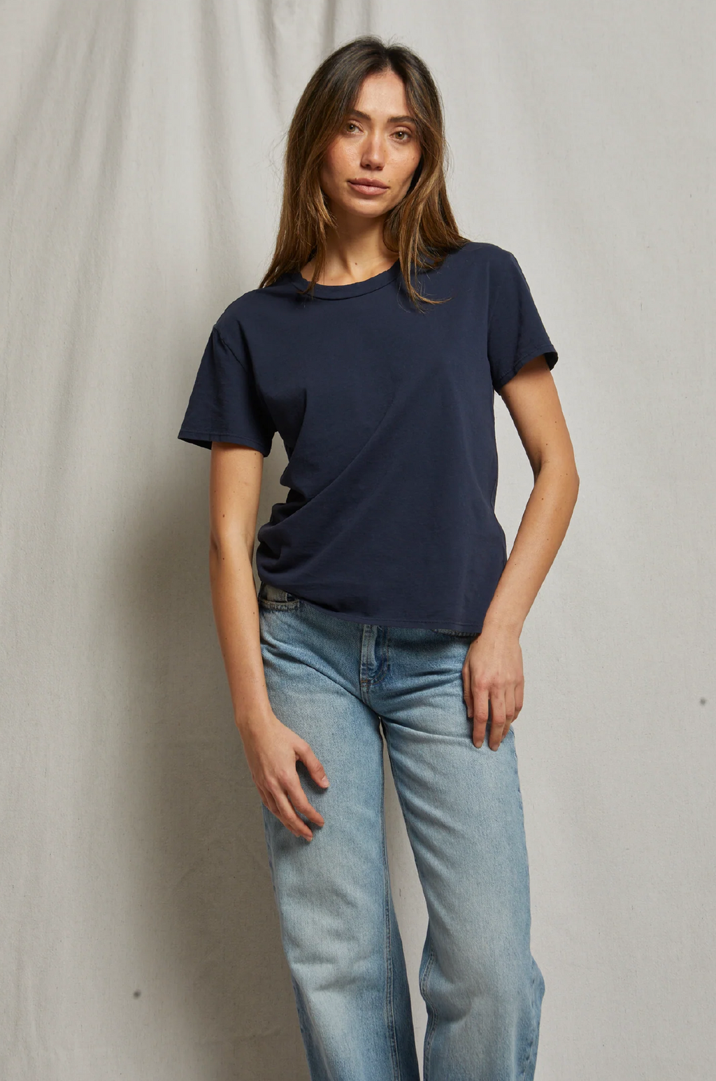 PERFECT WHITE TEE - HARLEY NAVY