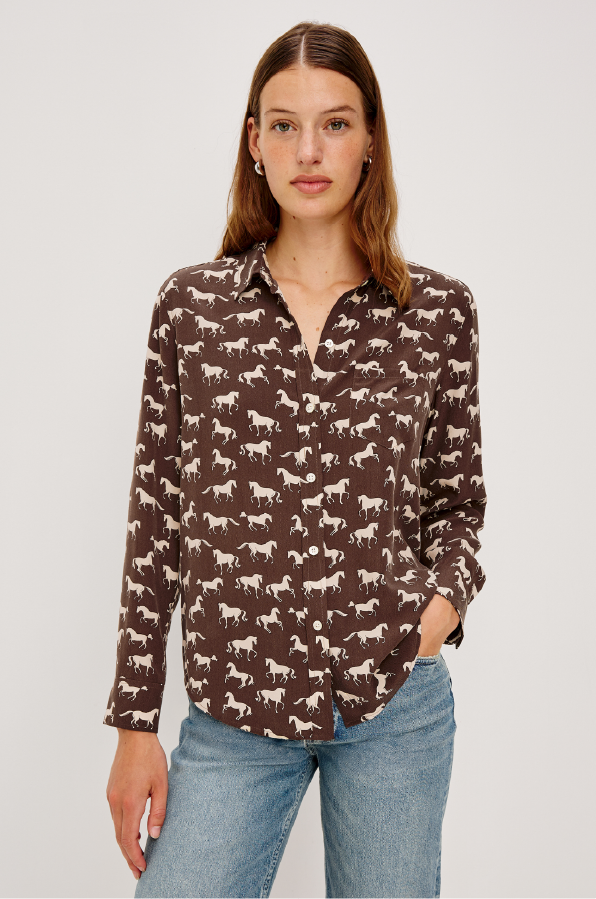 RAILS - KATE BUTTON DOWN IVORY HORSES