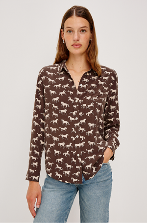 RAILS - KATE BUTTON DOWN IVORY HORSES