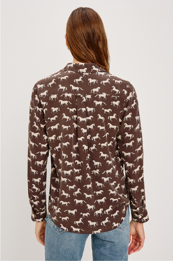 RAILS - KATE BUTTON DOWN IVORY HORSES