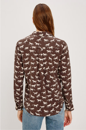 RAILS - KATE BUTTON DOWN IVORY HORSES