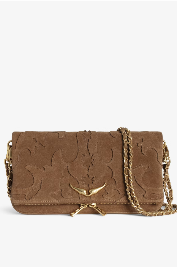 ZADIG ET VOLTAIRE - ROCK WESTERN SUEDE COGNAC BAG