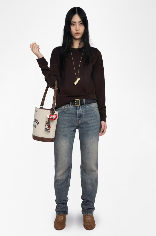 ZADIG ET VOLTAIRE - CICI LC PATCH HEART DARK CHOCOLATE