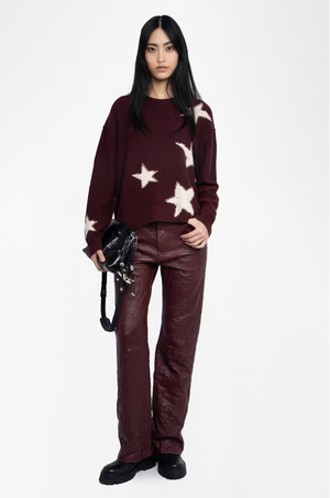 ZADIG ET VOLTAIRE - MARKUZ WS STAR USED BURGUNDY