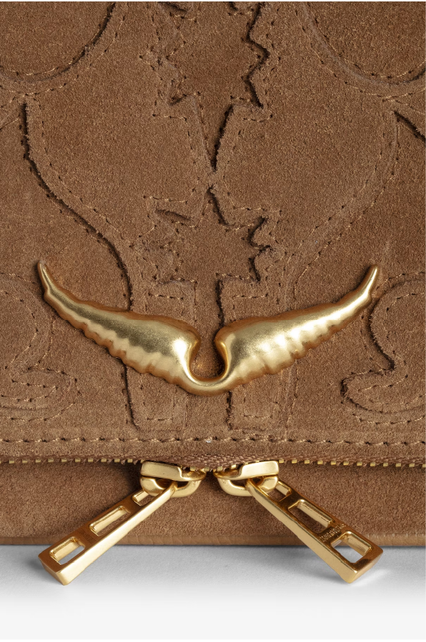 ZADIG ET VOLTAIRE - ROCK WESTERN SUEDE COGNAC BAG
