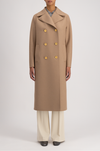 HARRIS WHARF LONDON - MILITARY COAT PRESSED WOOL TAN