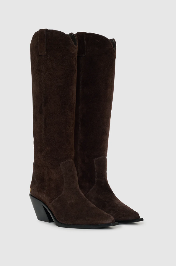 ANINE BING - TALL TANIA BOOTS DARK BROWN SUEDE