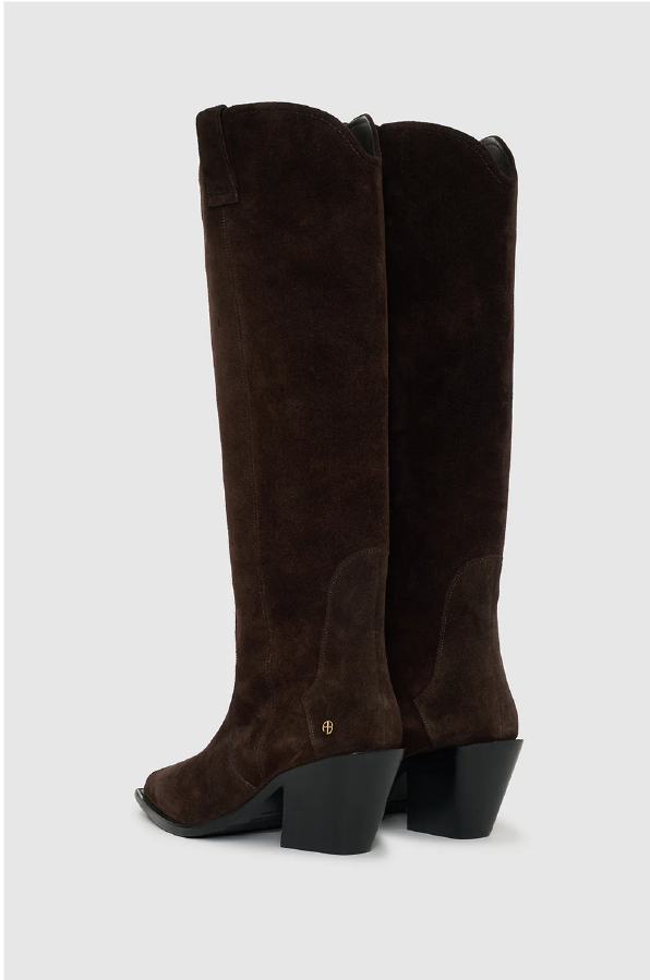ANINE BING - TALL TANIA BOOTS DARK BROWN SUEDE