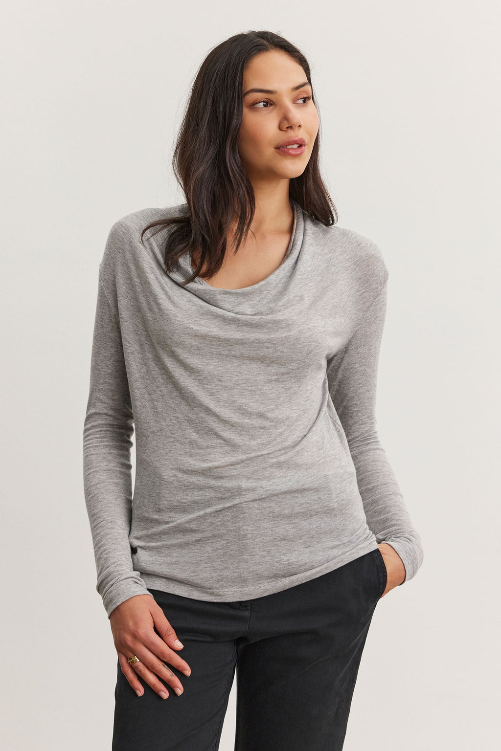 VELVET - TENCEL HEATHER GREY KNIT