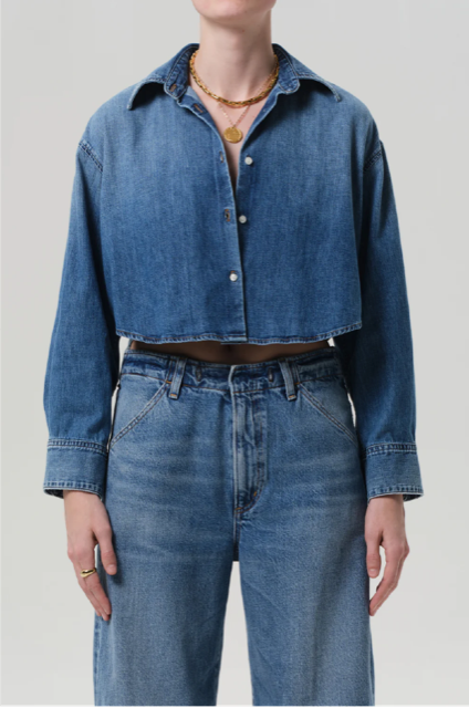 CITIZENS OF HUMANITY - ANA CROPPED DENIM SHIRT